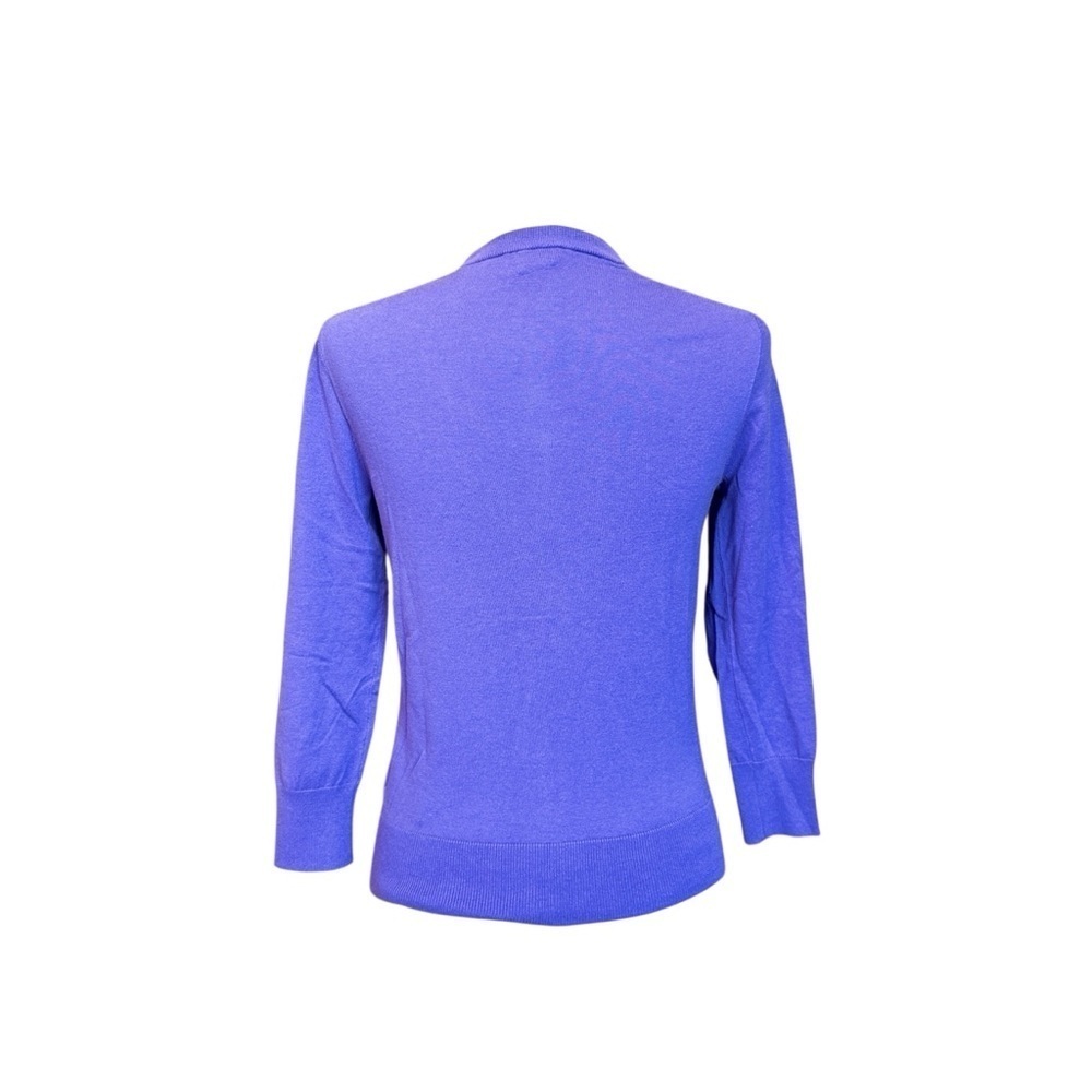 J. Crew Cardigan Sweater Grape Purple Cotton Blend 3/4 Sleeve Size S #1775 - Picture 4 of 5